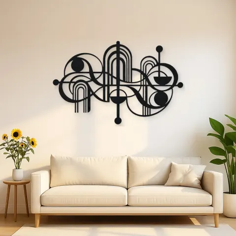 Mid-Century Arches Metal Wall Art | Modern Abstract Metal Decor