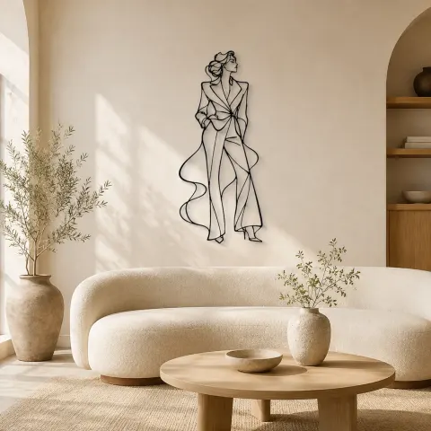 Décoration murale en métal Muse Confiance | Décor mural figure de mode