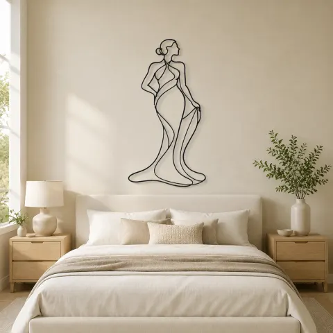 Vue alternative de Décoration murale en métal Artistic Torso Flow | Décor mural féminin
