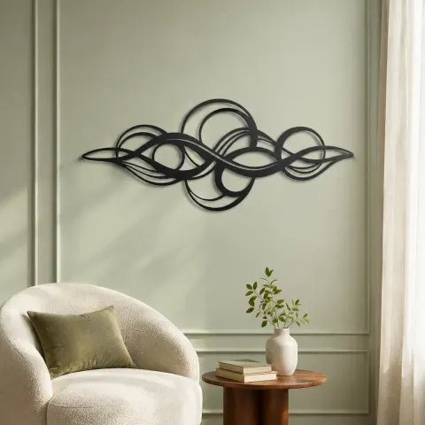Vue alternative de Calm Horizontal Rhythm Metal Wall Art | Modern Abstract Metal Decor