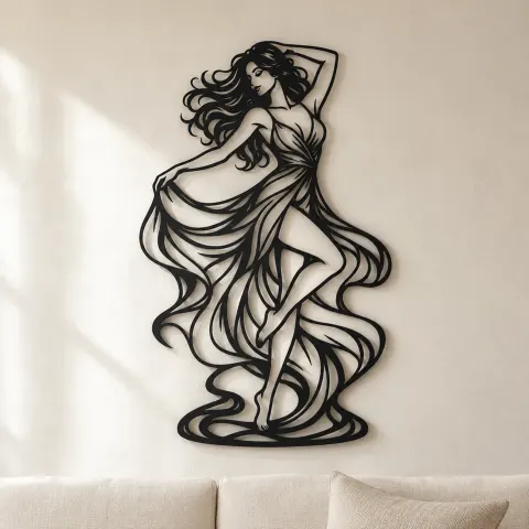 Freeform Dance Muse Metal Wall Art | Movement Silhouette Decor