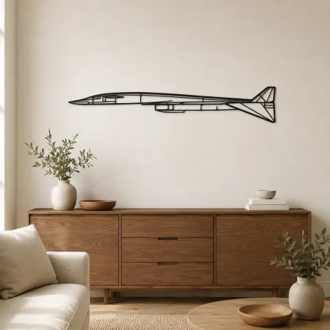 Silhouette en métal du XB70 Valkyrie, Décoration murale en métal, Décor aéronautique, Décorateur aviateur