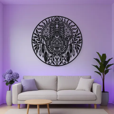 Vue alternative de Protection Hand Metal Wall Art | Spiritual Boho Metal Decor