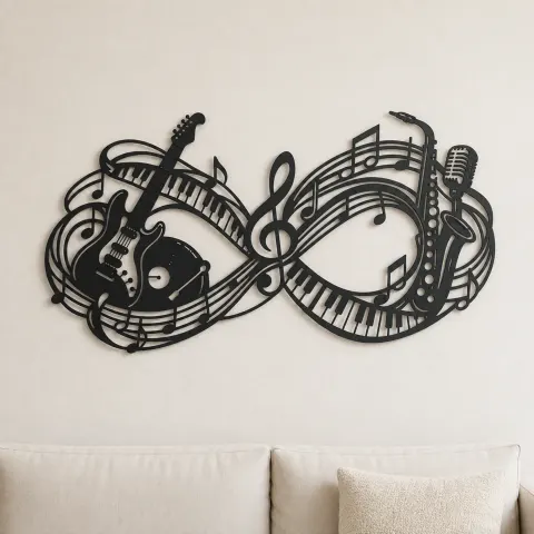 Infinite Melody Loop Metal Wall Art | Music Room Wall Decor