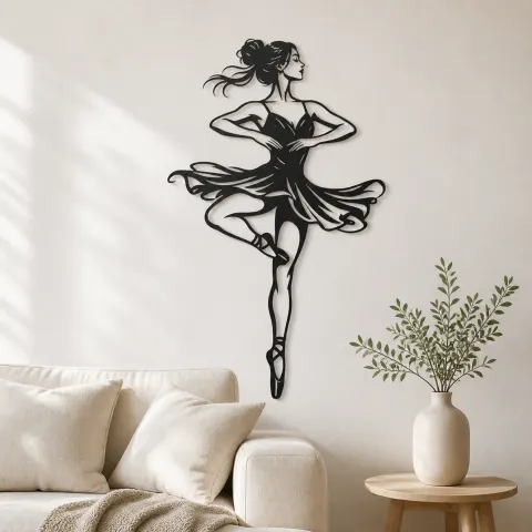 Ballet Pirouette Metal Wall Art | Movement Silhouette Decor