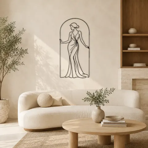 Silhouette Élégante d'Arche en Métal | Décoration Murale Figure de Mode