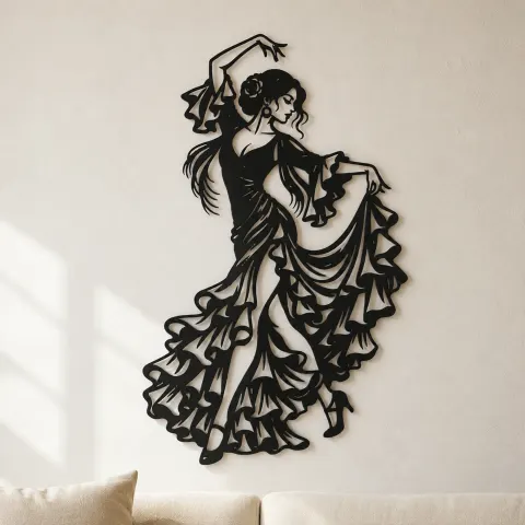 Flamenco Flow Metal Wall Art | Movement Silhouette Decor