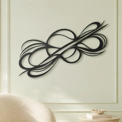 Vue alternative de Dynamic Diagonal Flow Metal Wall Art | Modern Abstract Metal Decor