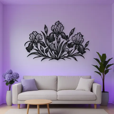 Iris Garden Metal Wall Art | Botanical Metal Wall Decor alternative Ansicht