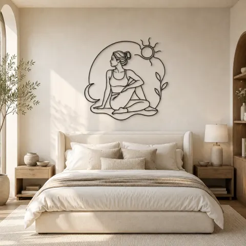 Vue alternative de Décoration murale en métal "Side Crow Twist" | Décor mural de yoga et méditation