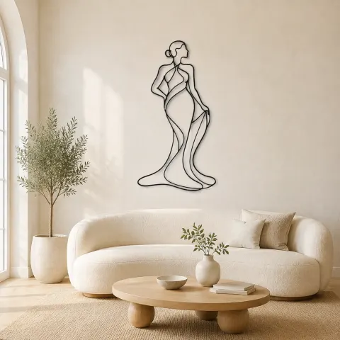 Décoration murale en métal Artistic Torso Flow | Décor mural féminin