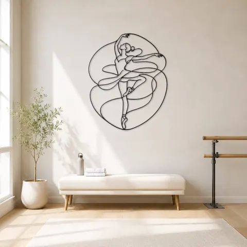 Ballett Pirouette Metall-Wandkunst | Silhouette Tanz Wanddekoration