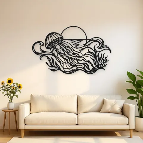 Jellyfish Drift Metal Wall Art | Coastal and Nautical Wall Decor