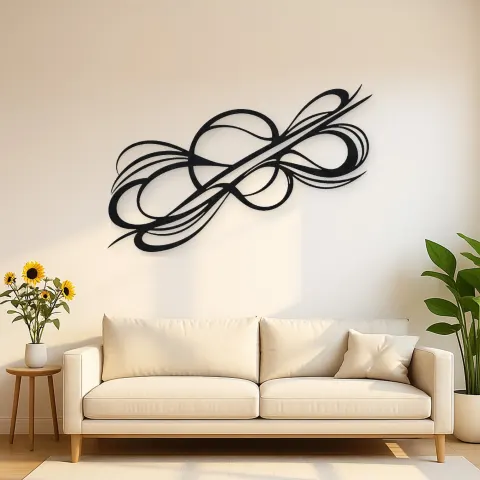 Dynamic Diagonal Flow Metal Wall Art | Modern Abstract Metal Decor