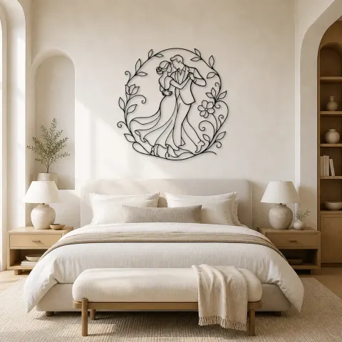 Vue alternative de Décoration murale en métal Duo de Danse au Jardin | Décor Couple Romantique
