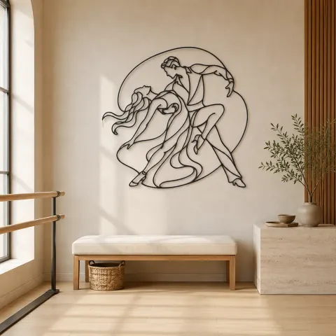 Décoration murale en métal Latin Dance Dip | Décor mural pour les couples dansants
