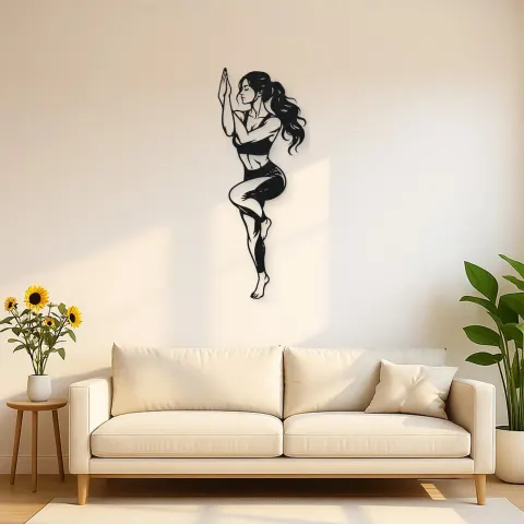 Eagle Pose Balance Metal Wall Art | Movement Silhouette Decor