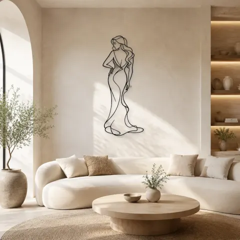 Décoration murale en métal "Hair over Shoulder" | Décor mural féminin