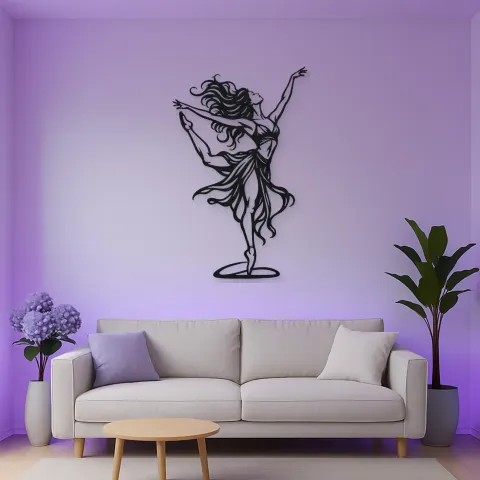 Vue alternative de Dance of Freedom Metal Wall Art | Movement Silhouette Decor
