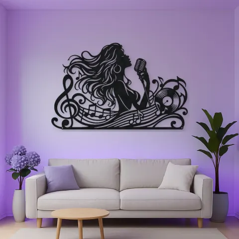 Singer Silhouette Metal Wall Art | Music Room Wall Decor alternative Ansicht