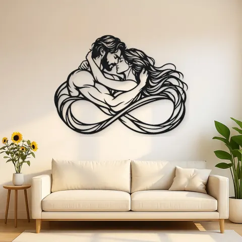 Eternal Loop Lovers Metal Wall Art | Romantic Couple Decor