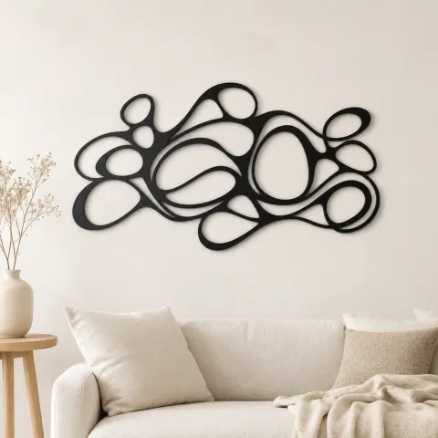 Organic Pebble Rhythm Metal Wall Art | Modern Abstract Metal Decor