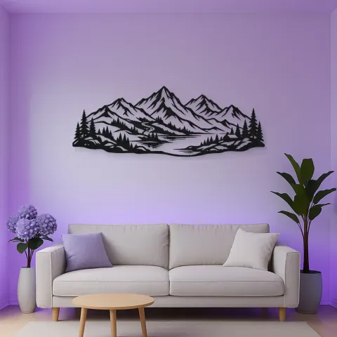 Soft Scandinavian Peaks Metal Wall Art | Modern Abstract Metal Decor alternative Ansicht