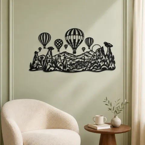 Vue alternative de Cappadocia Balloons Metal Wall Art | Travel and City Wall Decor