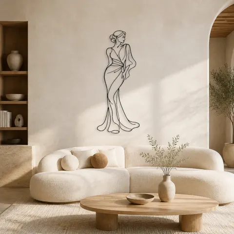 Décoration murale en métal "High Fashion Backline" | Décor mural figure de mode