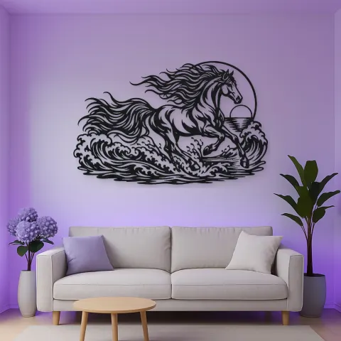 Horse Ocean Gallop Metal Wall Art | Equestrian Wall Decor alternative Ansicht