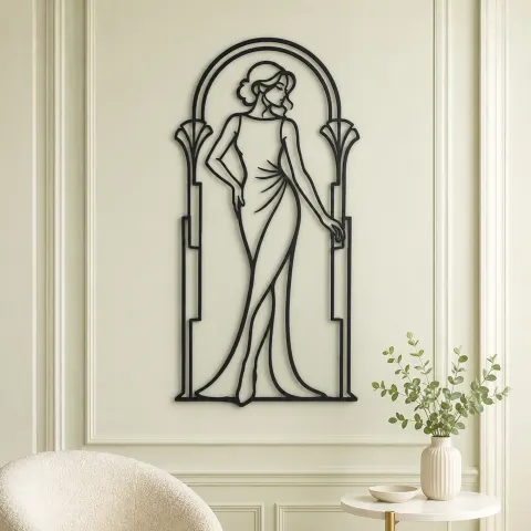 Vue alternative de Fashion Arch Pose Metal Wall Art | Movement Silhouette Decor