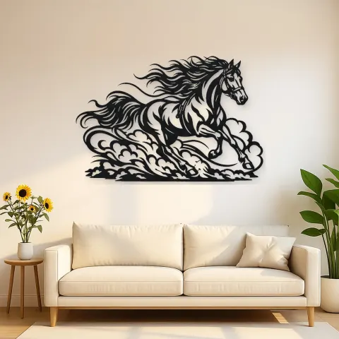 Galloping Dust Flow Metal Wall Art | Equestrian Wall Decor