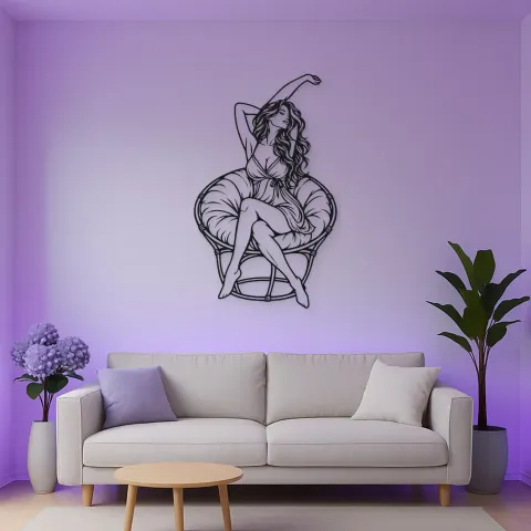 Vista alternativa de Morning Stretch Metal Wall Art | Movement Silhouette Decor