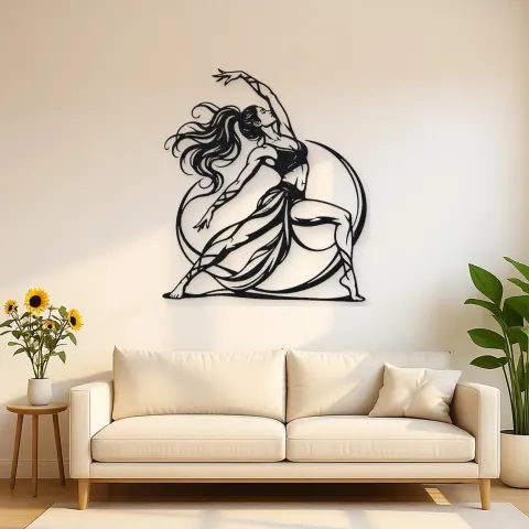 Warrior Flow Metal Wall Art | Movement Silhouette Decor