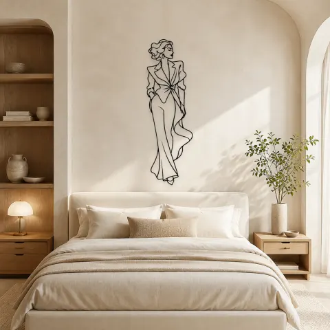 Vue alternative de Décoration murale en métal muse de mode blazer | Décor mural figure de mode