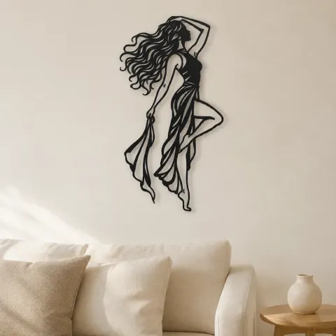 Confident Side Profile Metal Wall Art | Minimalist Woman Line Art