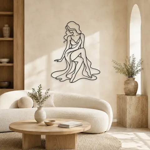 Décoration murale en métal "Hair Covering Profile" | Décor mural féminin