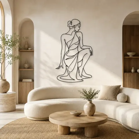 Décoration murale en métal One Knee Muse | Décor mural féminin