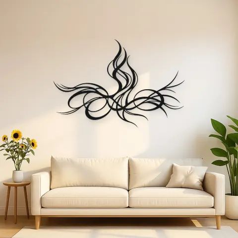 Rising Energy Lines Metal Wall Art | Modern Abstract Metal Decor