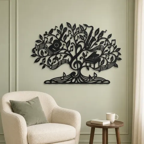 Music Note Tree Metal Wall Art | Music Room Wall Decor alternative Ansicht