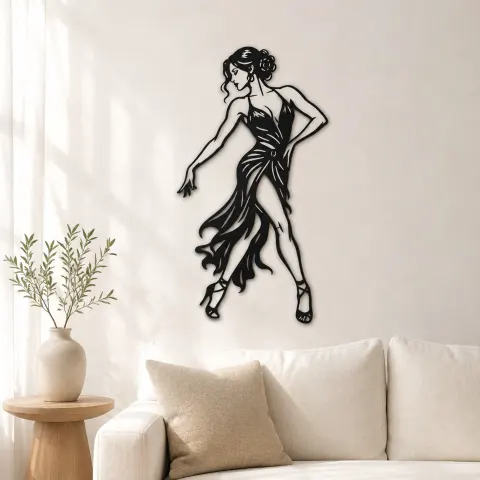 Tango Solo Figure Metal Wall Art | Movement Silhouette Decor