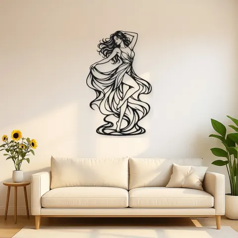 Freeform Dance Muse Metal Wall Art | Movement Silhouette Decor