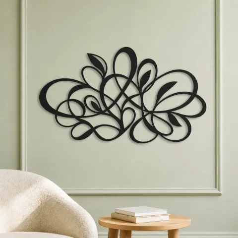 Vue alternative de Sculptural Loop Garden Metal Wall Art | Modern Abstract Metal Decor
