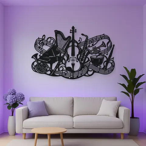 Orchestra Instrument Fusion Metal Wall Art | Music Room Wall Decor alternative Ansicht