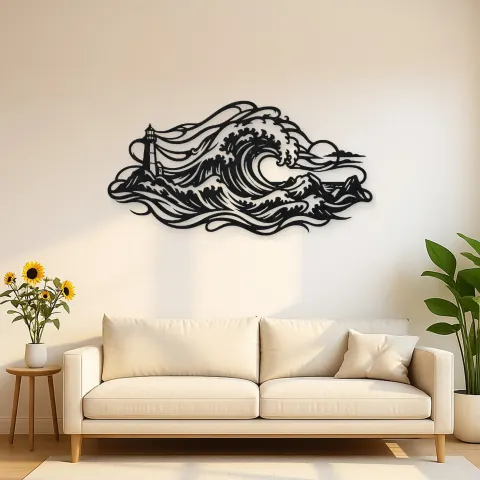 Storm Wave Crest Metal Wall Art | Coastal and Nautical Wall Decor