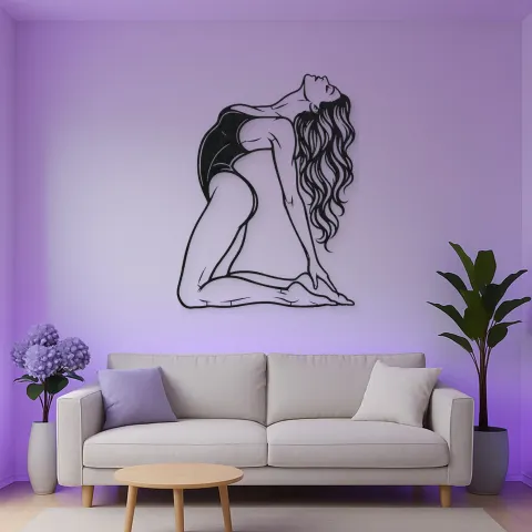 Arched Back Pose Metal Wall Art | Movement Silhouette Decor alternative Ansicht