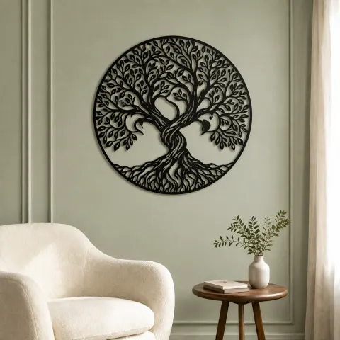 Vue alternative de Two Trees Embrace Metal Wall Art | Botanical Metal Wall Decor