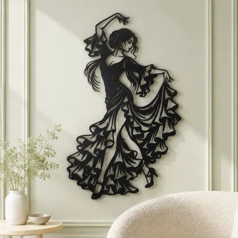 Vue alternative de Flamenco Flow Metal Wall Art | Movement Silhouette Decor
