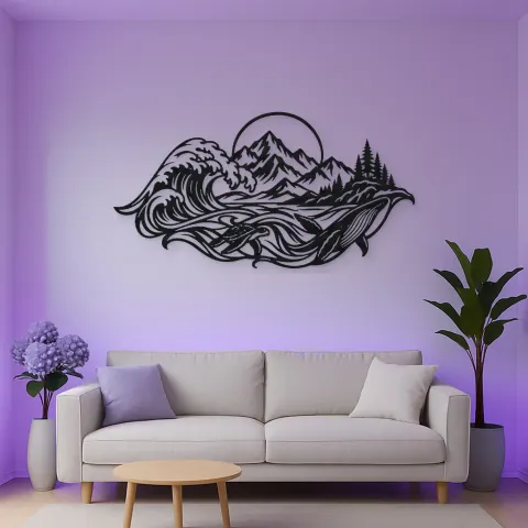 Ocean Mountain Fusion Metal Wall Art | Coastal and Nautical Wall Decor alternative Ansicht
