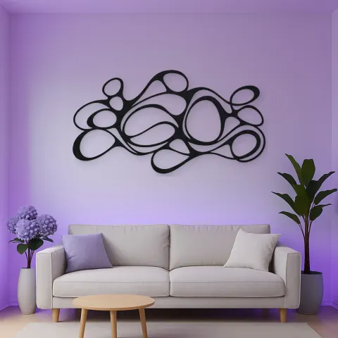 Organic Pebble Rhythm Metal Wall Art | Modern Abstract Metal Decor alternative Ansicht